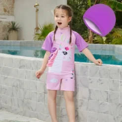 Kids Girls' Swimsuit Outdoor Party Unicorn Vacation Fashion Bathing Suits 4 years+ Summer Multicolor White