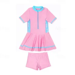 Kids Girls' Swimsuit Outdoor Party Color Block Vacation Fashion Bathing Suits 4 years+ Summer Pink Navy Blue