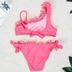 Kids Girls' Swimsuit Outdoor Graphic Active Adorable Ruched Bathing Suits 7-13 Years Summer Pink