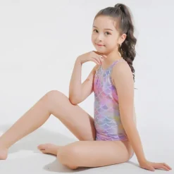 Kids Girls' Swimsuit Outdoor Mermaid Tropical Fashion Bathing Suits 4 years+ Summer Purple