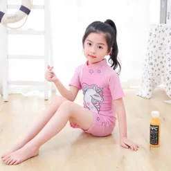 Kids Girls' Swimsuit Outdoor Party Unicorn Vacation Fashion Bathing Suits 4 years+ Summer Multicolor White