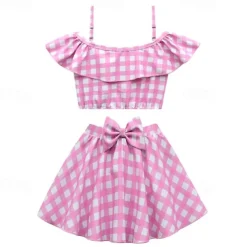 Kids Girls' Swimwear Outdoor Beach Print Bathing Suits 2-12 Years Summer 20365+bags 20365+swimming cap