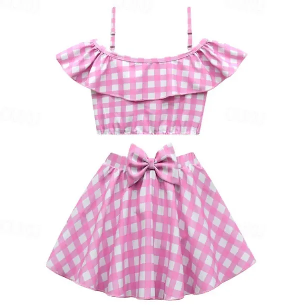 Kids Girls' Swimwear Outdoor Beach Print Bathing Suits 2-12 Years Summer 20365+bags 20365+swimming cap