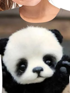 Kids Girls' T shirt Animal Outdoor 3D Print Short Sleeve Active 3-12 Years Spring Black