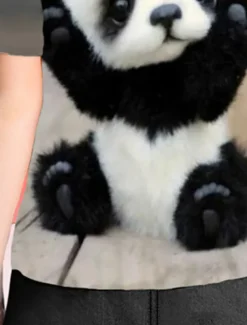 Kids Girls' T shirt Animal Outdoor 3D Print Short Sleeve Active 3-12 Years Spring Black