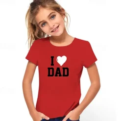 Kids Girls' T shirt Letter Casual Short Sleeve Crewneck Fashion Cotton 7-13 Years Summer Light White Black White