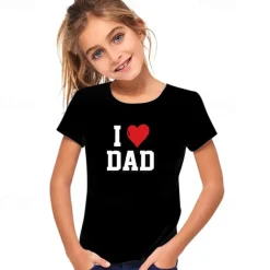 Kids Girls' T shirt Letter Casual Short Sleeve Crewneck Fashion Cotton 7-13 Years Summer Light White Black White