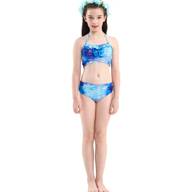 Kids Girls' Three Piece Mermaid Swimwear Swimwear Bikini Beach Swimming Print Active Cute Bathing Suits 4-12 Years Summer Rose Purple Polka Dot