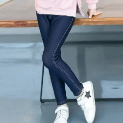 Kids Girls' Trousers Solid Color Fashion Pocket Outdoor 7-13 Years Fall Black Dark Blue