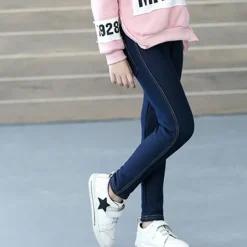 Kids Girls' Trousers Solid Color Fashion Pocket Outdoor 7-13 Years Fall Black Dark Blue