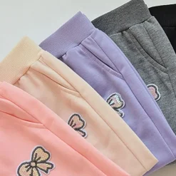 Kids Girls' Trousers Solid Color Active Buttons School Cotton 7-13 Years Spring Black Pink Purple