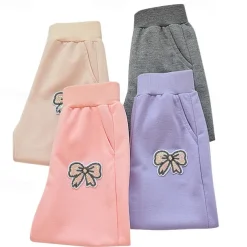 Kids Girls' Trousers Solid Color Active Buttons School Cotton 7-13 Years Spring Black Pink Purple