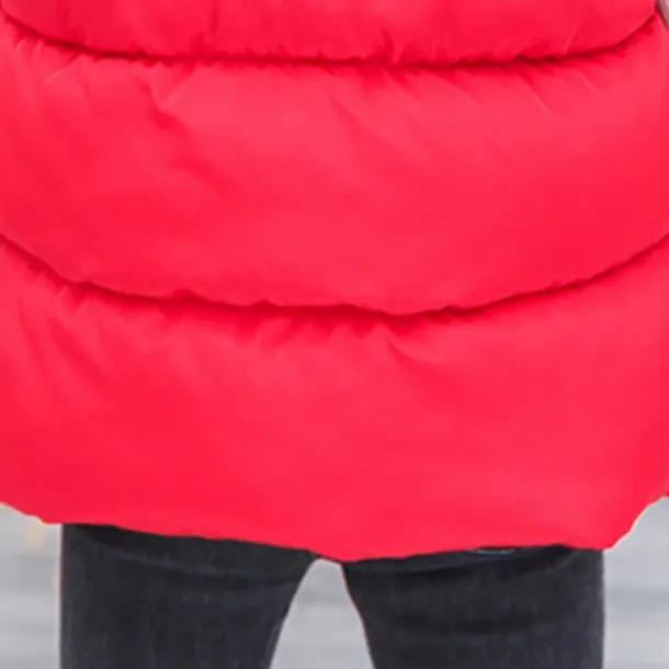 Kids Girls' Vest Coat Sleeveless Green Black Red Solid Color Winter Fall Fashion Outdoor 7-13 Years