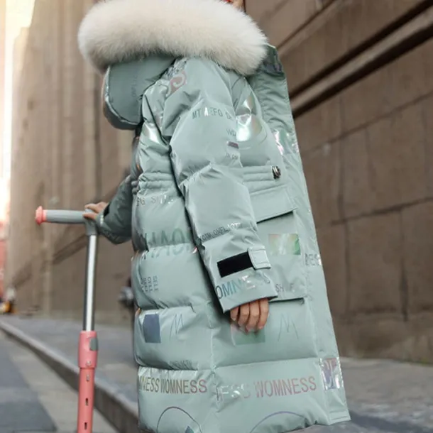 Kids Girls' Waterproof Puffer Jacket Kids Puffer Jacket Active Outdoor Cotton Coat Outerwear 4-13 Years Fall Black Pink Green