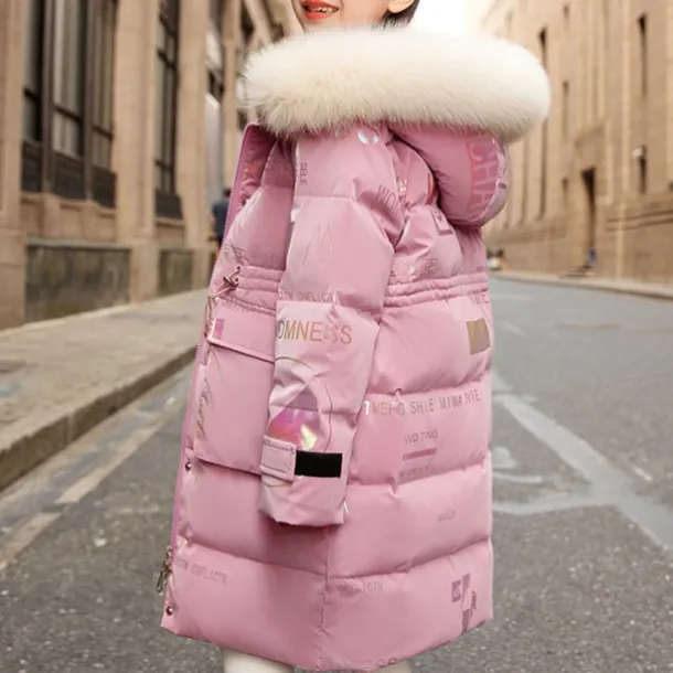 Kids Girls' Waterproof Puffer Jacket Kids Puffer Jacket Active Outdoor Cotton Coat Outerwear 4-13 Years Fall Black Pink Green