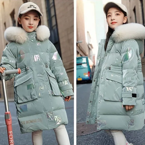 Kids Girls' Waterproof Puffer Jacket Kids Puffer Jacket Active Outdoor Cotton Coat Outerwear 4-13 Years Fall Black Pink Green