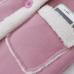 Kids Girls' Winter Coat Kids Winter Jacket Fashion Buttons Performance Cotton Coat Outerwear 4-12 Years Spring Pink Blue