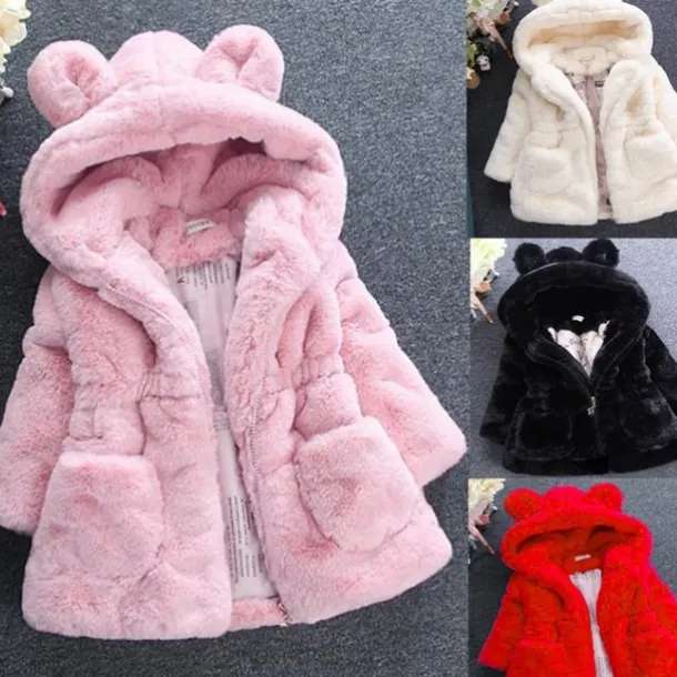 Kids Girls' Winter Coat Solid Color Active School Coat Outerwear 2-8 Years Fall Black White Pink