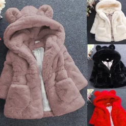 Kids Girls' Winter Coat Solid Color Active School Coat Outerwear 2-8 Years Fall Black White Pink