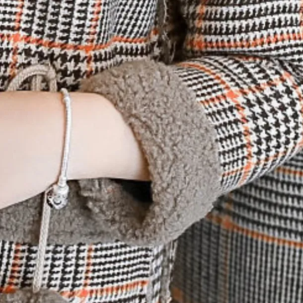 Kids Girls' Woolen Coat Long Sleeve Pink khaki White Plaid Winter Fall Fashion Outdoor 7-13 Years