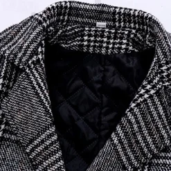 Kids Girls' Woolen Coat Long Sleeve Gray Plaid Button Fall Winter Fashion School 3-7 Years