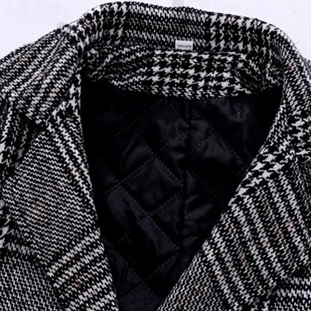 Kids Girls' Woolen Coat Long Sleeve Gray Plaid Button Fall Winter Fashion School 3-7 Years