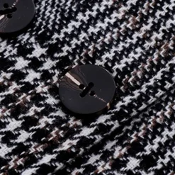 Kids Girls' Woolen Coat Long Sleeve Gray Plaid Button Fall Winter Fashion School 3-7 Years