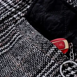 Kids Girls' Woolen Coat Long Sleeve Gray Plaid Button Fall Winter Fashion School 3-7 Years