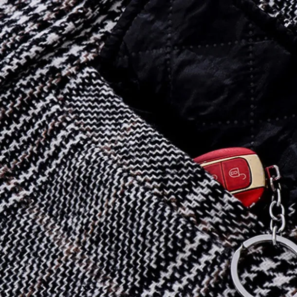 Kids Girls' Woolen Coat Long Sleeve Gray Plaid Button Fall Winter Fashion School 3-7 Years