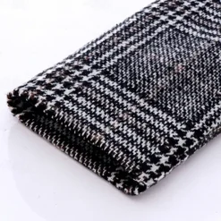 Kids Girls' Woolen Coat Long Sleeve Gray Plaid Button Fall Winter Fashion School 3-7 Years