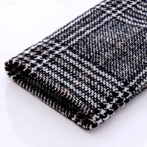 Kids Girls' Woolen Coat Long Sleeve Gray Plaid Button Fall Winter Fashion School 3-7 Years