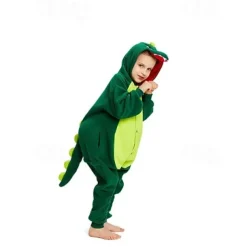 Kid's Kigurumi Pajamas Dinosaur Solid Colored Onesie Pajamas Polar Fleece Cosplay For Boys and Girls Christmas Animal Sleepwear Cartoon Festival / Holiday Costumes / Leotard / Onesie