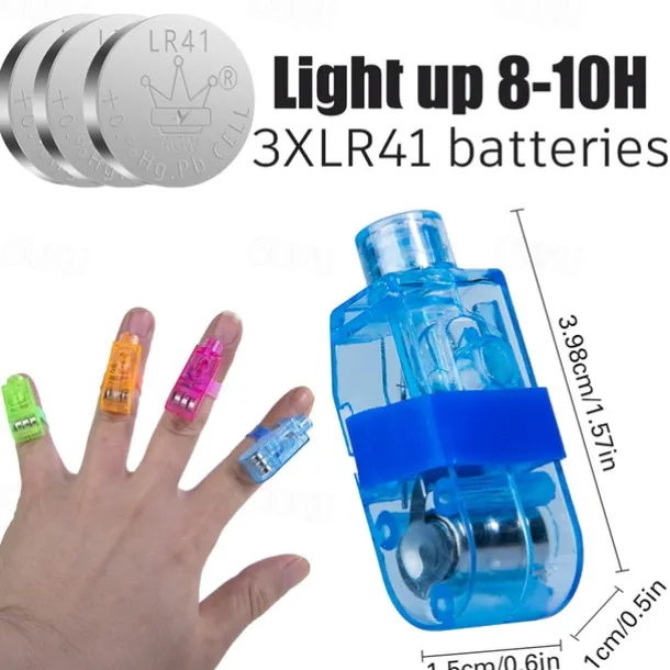 Kids LED Finger Lights Birthday Party Supplies Assorted Rave Laser Toys 6 Colors 30/50/60 Pieces