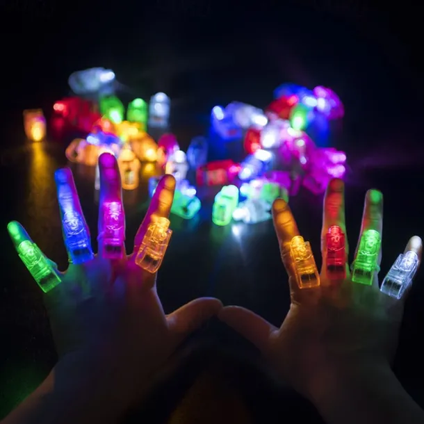 Kids LED Finger Lights Birthday Party Supplies Assorted Rave Laser Toys 6 Colors 30/50/60 Pieces