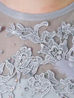 Kids Little Girls' Dress Floral Solid Colored A Line Dress Party Performance Embroidered Mesh Bow Red Asymmetrical Sleeveless Princess Sweet Dresses Spring Summer Regular Fit 3-12 Years