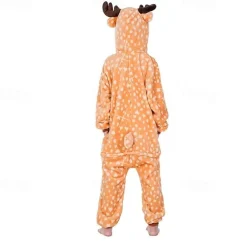 Kid's Reindeer Onesie Costume Carnival Costume Reindeer Onesie Pajamas Kigurumi Pajamas For Boys and Girls Christmas Carnival Children's Day Cartoon