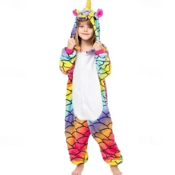 Kid's Stars Onesie Costume Carnival Costume Flying Horse Onesie Pajamas Kigurumi Pajamas For Boys and Girls Christmas Carnival Children's Day Cartoon