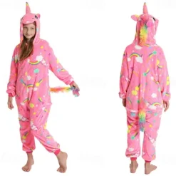 Kid's Stars Onesie Costume Carnival Costume Flying Horse Onesie Pajamas Kigurumi Pajamas For Boys and Girls Christmas Carnival Children's Day Cartoon