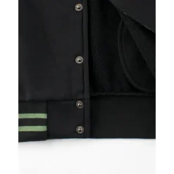 Kids Unisex Baseball Jackets Outerwear Star Long Sleeve Patchwork Coat School Cotton Fashion Cool Black Fall Winter 7-13 Years