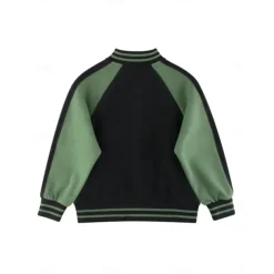 Kids Unisex Baseball Jackets Outerwear Star Long Sleeve Patchwork Coat School Cotton Fashion Cool Black Fall Winter 7-13 Years