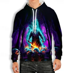 Killer Jason Voorhees Hoodie Pullover Halloween 3D Graphic For Couple's Men's Women's Adults' Halloween Carnival Masquerade 3D Print Party Casual Daily