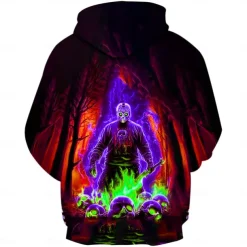 Killer Jason Voorhees Hoodie Pullover Halloween 3D Graphic For Couple's Men's Women's Adults' Halloween Carnival Masquerade 3D Print Party Casual Daily