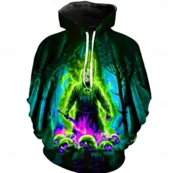 Killer Jason Voorhees Hoodie Pullover Halloween 3D Graphic For Couple's Men's Women's Adults' Halloween Carnival Masquerade 3D Print Party Casual Daily