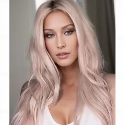 Kim Kardashian Inspired Wigs Synthetic Wig Straight Asymmetrical Wig Long Pink Synthetic Hair Women's Fashionable Design Soft Natural Pink