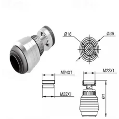 Kitchen Basin Faucet bubbler splash proof water saver booster filter filter fitting