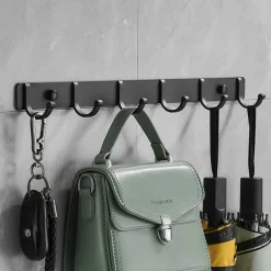 Kitchen Bathroom Hardware Set Space Aluminum Bathroom Hanger Black Hook Wall Mount Aluminum Coat Hook Bathroom Robe Hooks Hat Rack