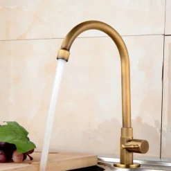 Kitchen faucet - Single Handle One Hole Antique Brass Standard Spout Centerset Antique Kitchen Taps