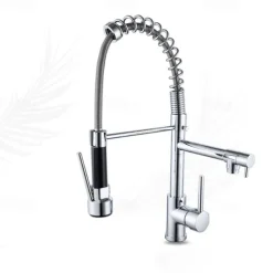 Kitchen faucet - Single Handle Two Holes Chrome Pull-out / ­Pull-down Widespread Contemporary Kitchen Taps