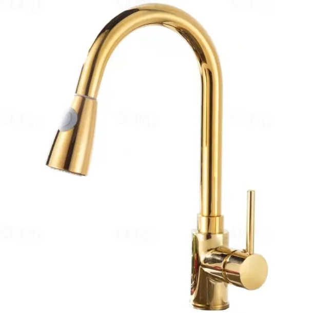 Kitchen faucet - Single Handle One Hole Electroplated Pull-out / Pull-down Centerset Modern Contemporary Kitchen Taps