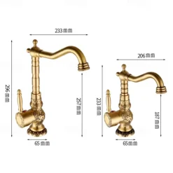Kitchen faucet - Single Handle One Hole Antique Brass Standard Spout Centerset Retro Vintage Kitchen Taps